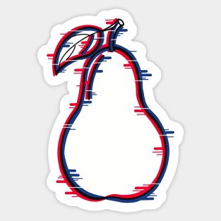 A pear fruit with a glitch effect Sticker